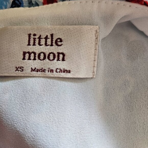 Aritzia Little Moon Rarity Blue Floral Feminine Ruffle Midi Dress Size XS. - Picture 16 of 16